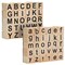 Juvale Alphabet Wood Rubber Stamps, Upper & Lowercase Letters with Symbols, 60 Pieces